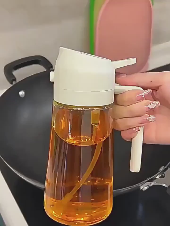 2 in 1 Glass Oil Sprayer and Dispenser Bottle