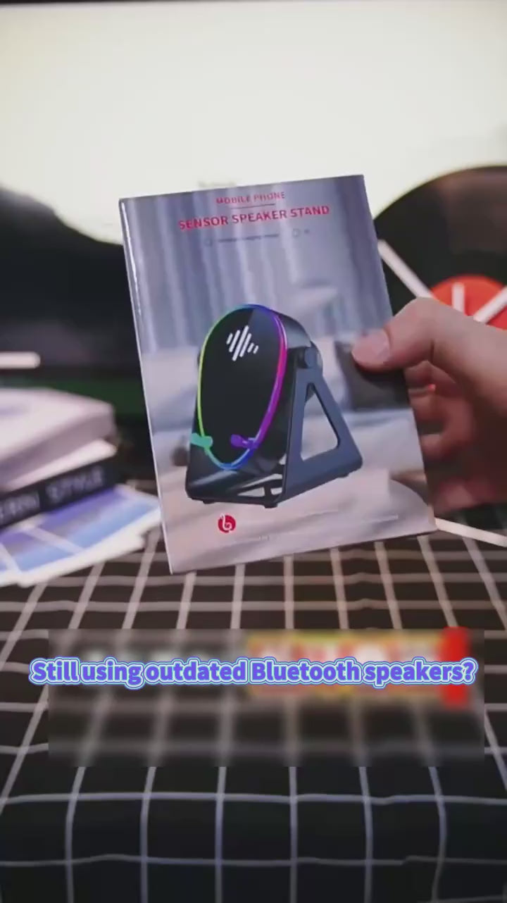 Induction Speaker for Mobile Phones - 180 Degree Rotation, Stereo Sound with Light