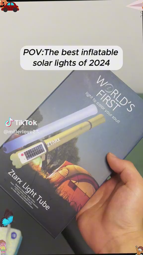 Inflatable Solar Tube Lantern air Solar and USB Rechargeable