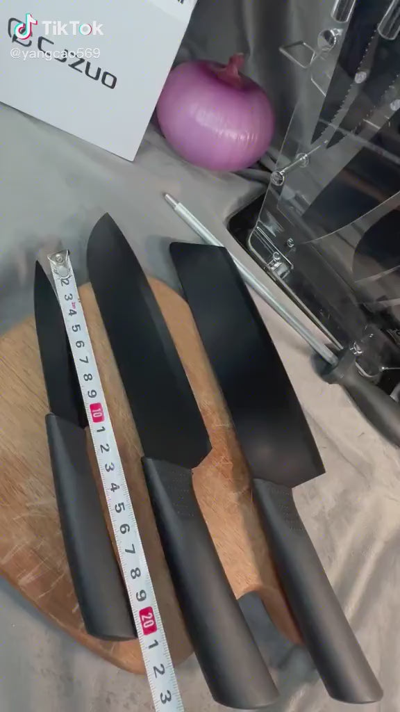 Stainless Steel Professional Kitchen Knife Set Black