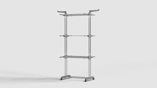 3 Stage Clothes Stand for Drying with Wheels
