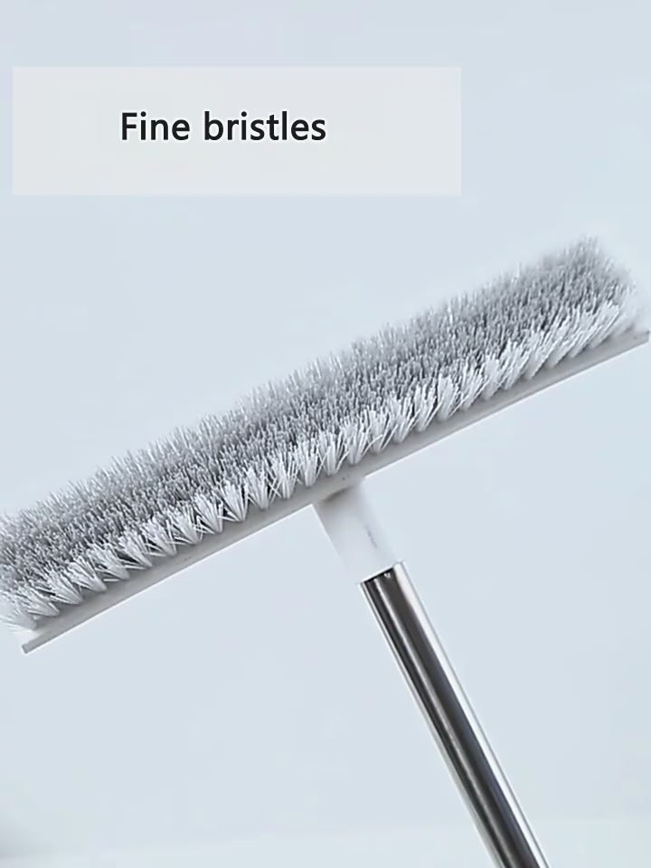 2 in 1 White Bathroom Cleaning Brush  with Wiper