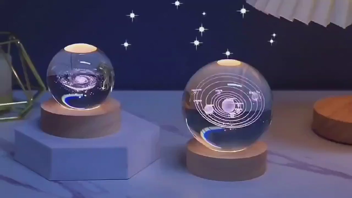 3D Galaxy Crystal Ball Night Lamp