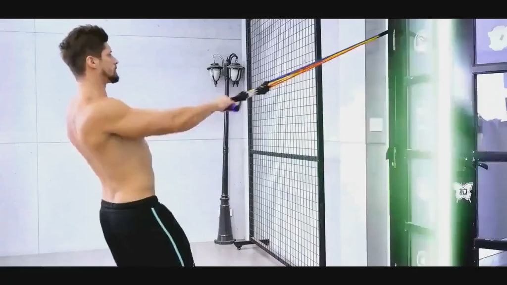 11 Pc Gym Power Ressitance Band Set
